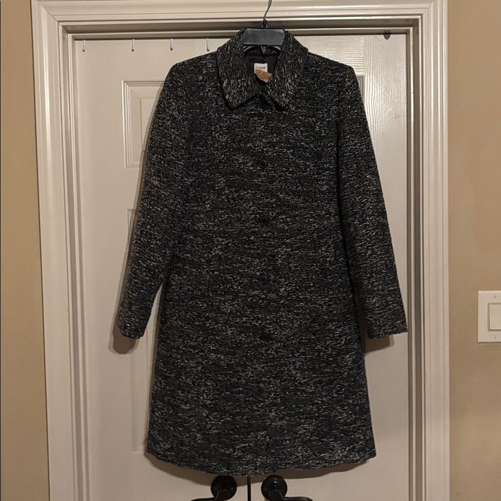 J. Crew Black and Gray Pea Coat